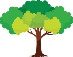 Flat green tree illustration. Forest and park tree for nature design vector