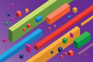 Modern abstract isometric and geometric with bright green background vector