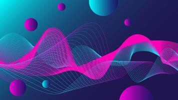 Modern abstract geometric lines wave with bright color background vector