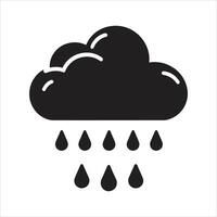 Rain Icon in Trendy Flat Style Isolated. Cloud Rain Symbol For Your Web Site Design, Silhouette Rain Cloud vector