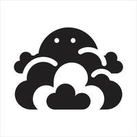 Cloudy night sky, Cloudy sky icon simple . Rain cloud. Weather Design Illustration vector