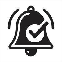 Illustration Of Allow Notifications Bell Icon. An Active Alarm on Your Devices With Deadline Checkmark on Bell vector