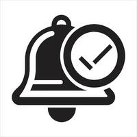 Allow Notifications Bell Icon. An Active Alarm on Your Devices With Deadline Checkmark on Bell vector