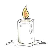 Candle Icon Flat Design on White Background. vector