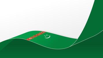 wavy Turkmenistan flag background with copy space for text. Turkmenistan national day vector