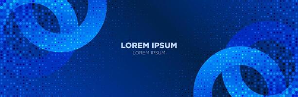 Dark blue circle shape background with halftone effect vector
