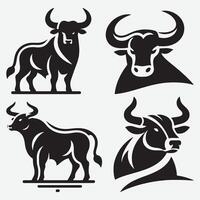 Eye-catching Bold Bull Clip Art for Various Design Applications vector