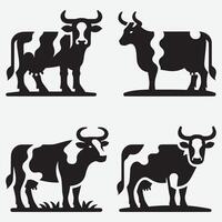 Dynamic Bold Cow Line Art for Creative Branding Solutions vector