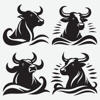 Eye-catching Bold Cow Clip Art for Various Design Applications vector