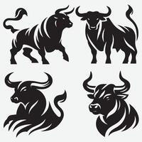 Dynamic Bold Bull Line Art Illustrations for Unique Branding vector