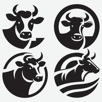 High-quality Cow Silhouette Illustrations for Distinctive Branding Projects vector