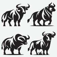 Inspiring Line Art Bundle Featuring Bold Bull Designs and Illustrations vector