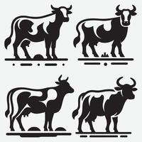 Captivating Cow Clip Art Collection for Artistic Projects and Designs vector