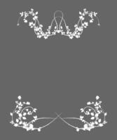 frame on gray background roses weave plants. stock vector
