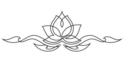lotus flower pattern line art divider continuous line drawing vector
