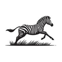 silhouette running of zebra vector
