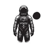 silhouette of astronaut in the space vector