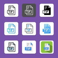 Set tif document format icon. extension, file type. with a simple style. vector