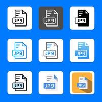Set jpg extension file format icon. perfect for a wide variety of interfaces. vector