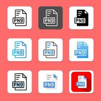 Set document extension icon. file type, file format and archive. vector