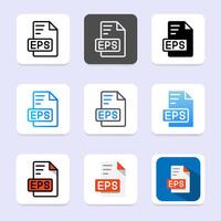 Set eps file type icon. format, extension document design. vector