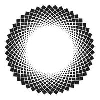 Abstract monochrome circular spirally vector