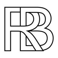 Logo sign rb br icon double letters logotype r b vector