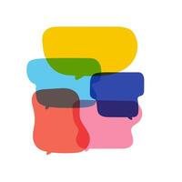 Speech bubbles, discuss, social network concept. illustration on white background.int vector