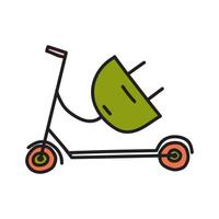 E-scooter. Hand drawn illustration on white background. vector