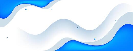 blue and white fluid wave abstract background vector