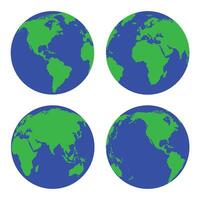 Set of icon globes of Earth. Earth globe icon set. Abstract globe icon. World map in globe shape isolated on white background vector