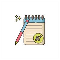 A notebook with pencil and a star on it vector