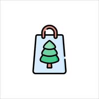 Shopping bag with tree icon vector