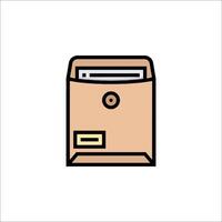 An icon of a paper envelope with a paper inside vector