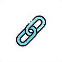 A link icon with a blue and black color scheme vector