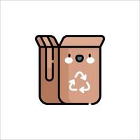 A brown paper bag with a recycling symbol on it vector