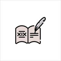 A book with a pen and a number written on it vector