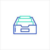 A box with a stack of papers inside vector