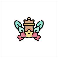 A cartoon icon of a crown and ribbon vector