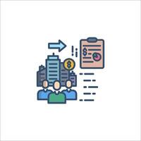 A line icon of people in front of a building vector