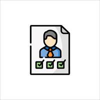 A man with a check mark on a paper vector