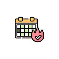 A calendar with a check mark on it vector