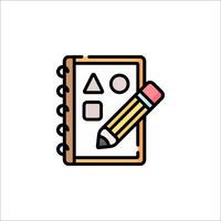A notebook with a pencil and a pencil icon vector