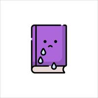 A book with a sad face and tears on it vector