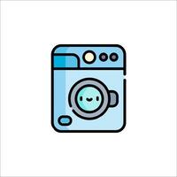 A cartoon washing machine icon on a white background vector