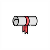 A diploma icon with a ribbon on it vector