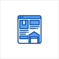 A blue icon of a house on a computer screen vector