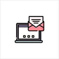 Email icon on a laptop computer vector