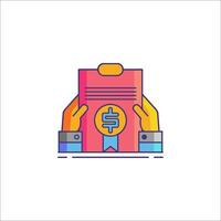 A person holding a clipboard with a dollar sign on it vector
