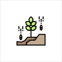 A plant growing on a hill with a tree in the background vector